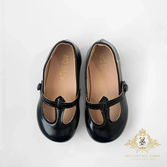 NWT Pretty Girls Mary Jane Flats Vintage Style Cute Children's Shoes Black 8 - Picture 5 of 7